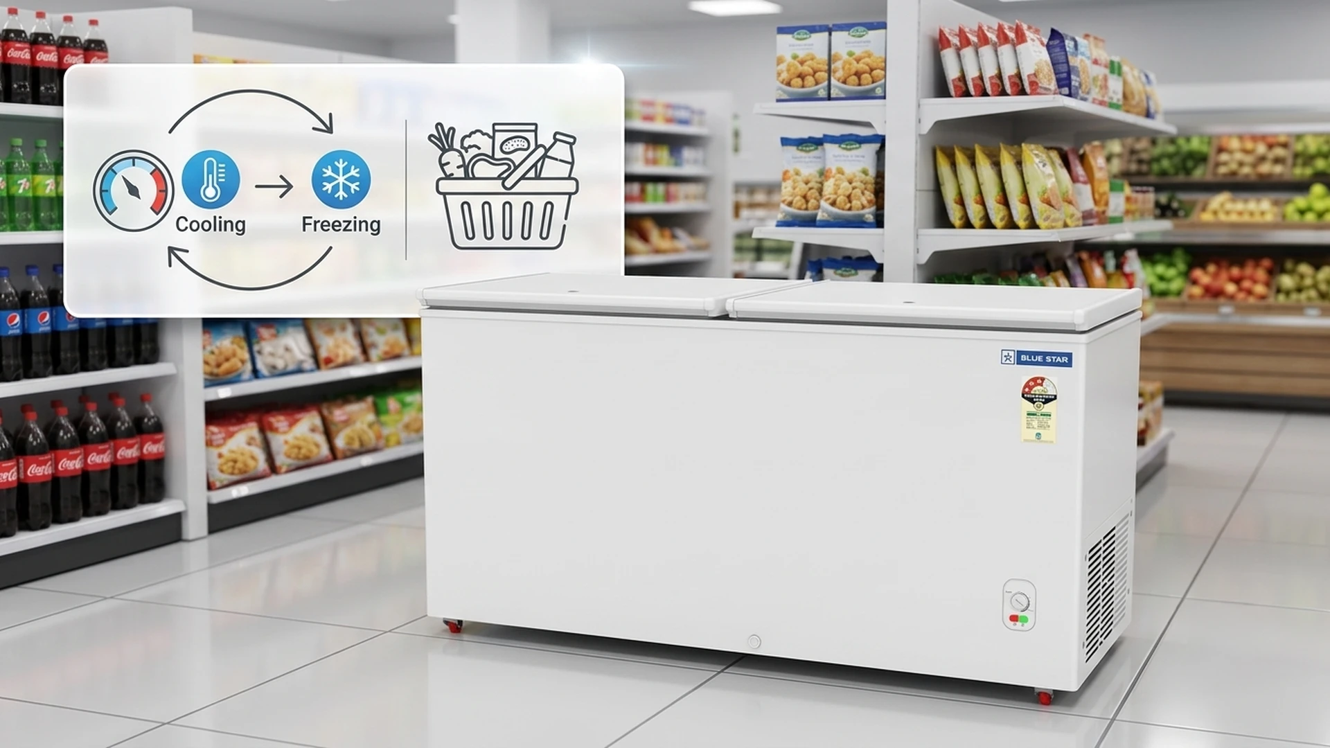Blue Star CF3-500MEW deep freezer versatile cooling and freezing storage for groceries