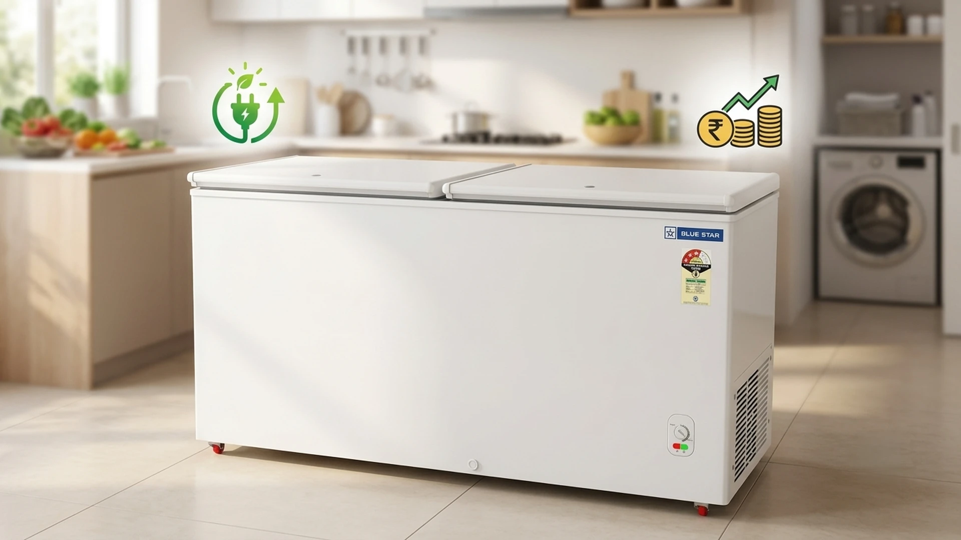 Blue Star CF3-500MEW deep freezer energy efficient design with greater cost savings