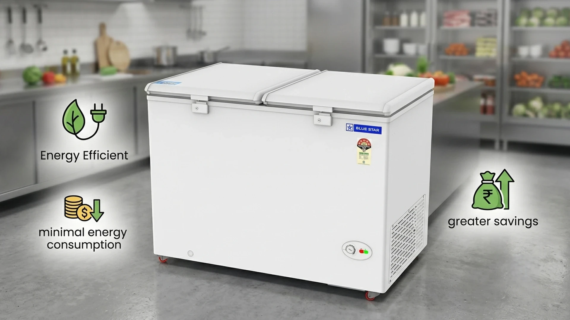 Blue Star CF5-396NEYW deep freezer energy efficient minimal consumption greater savings