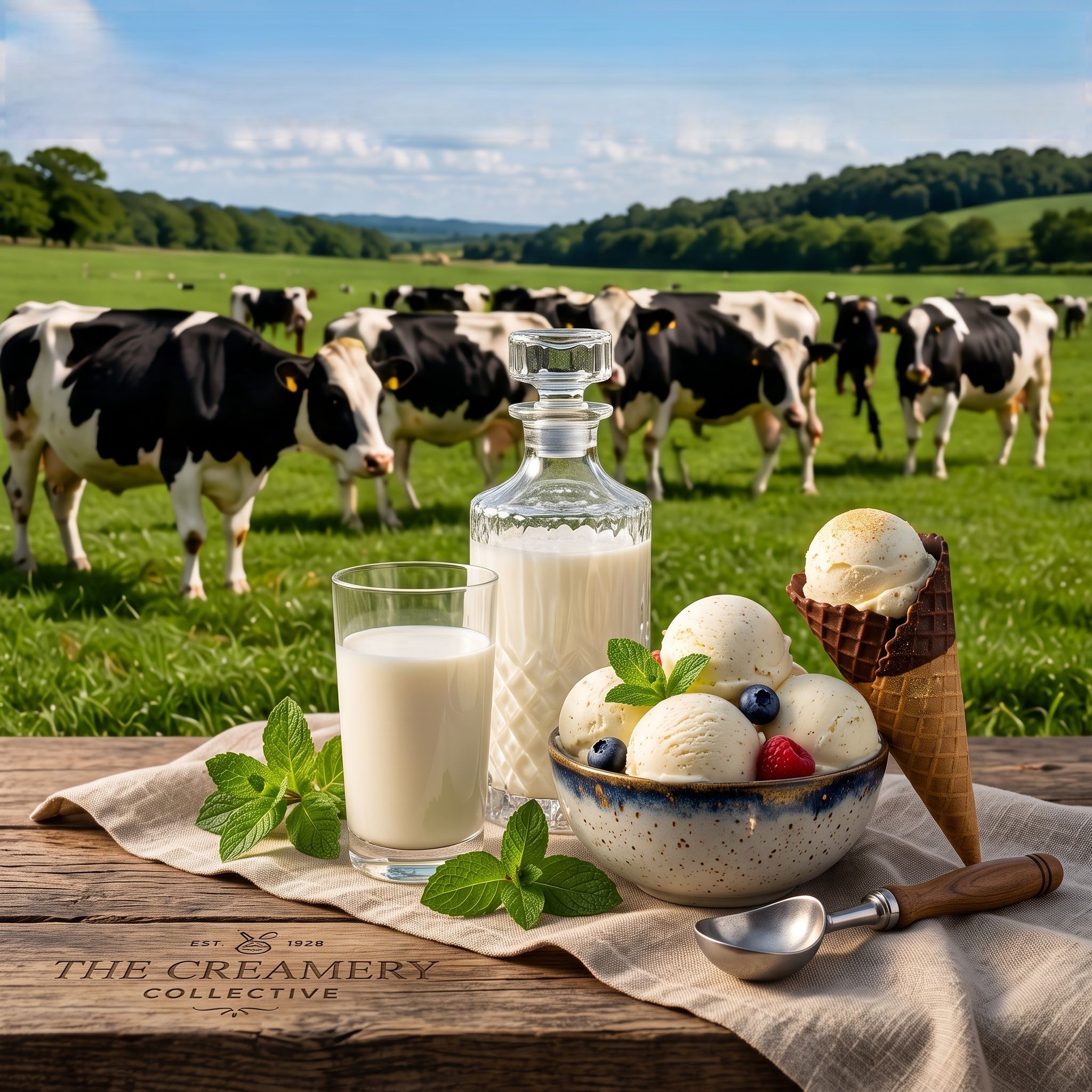 Dairy farm with milk and ice cream supported by commercial cold storage solutions