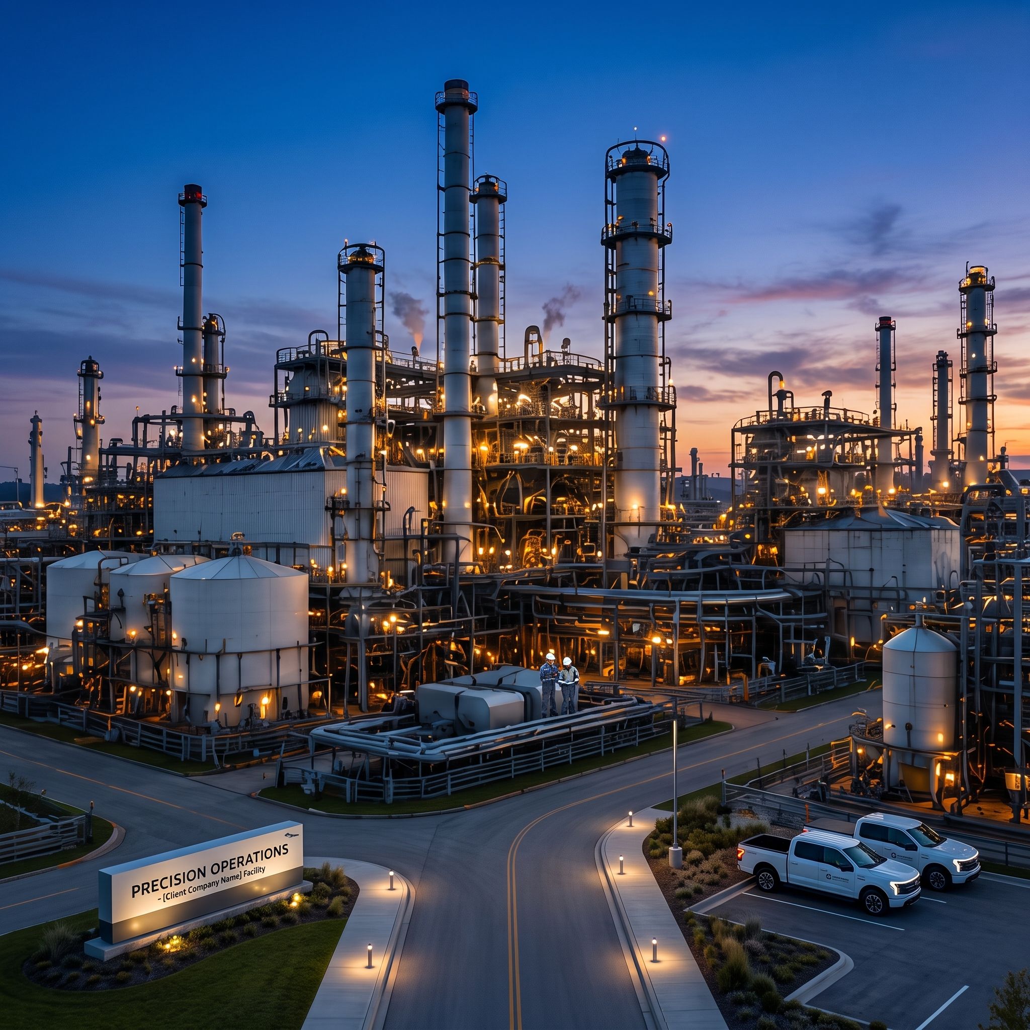 Modern industrial manufacturing facility using commercial cooling systems