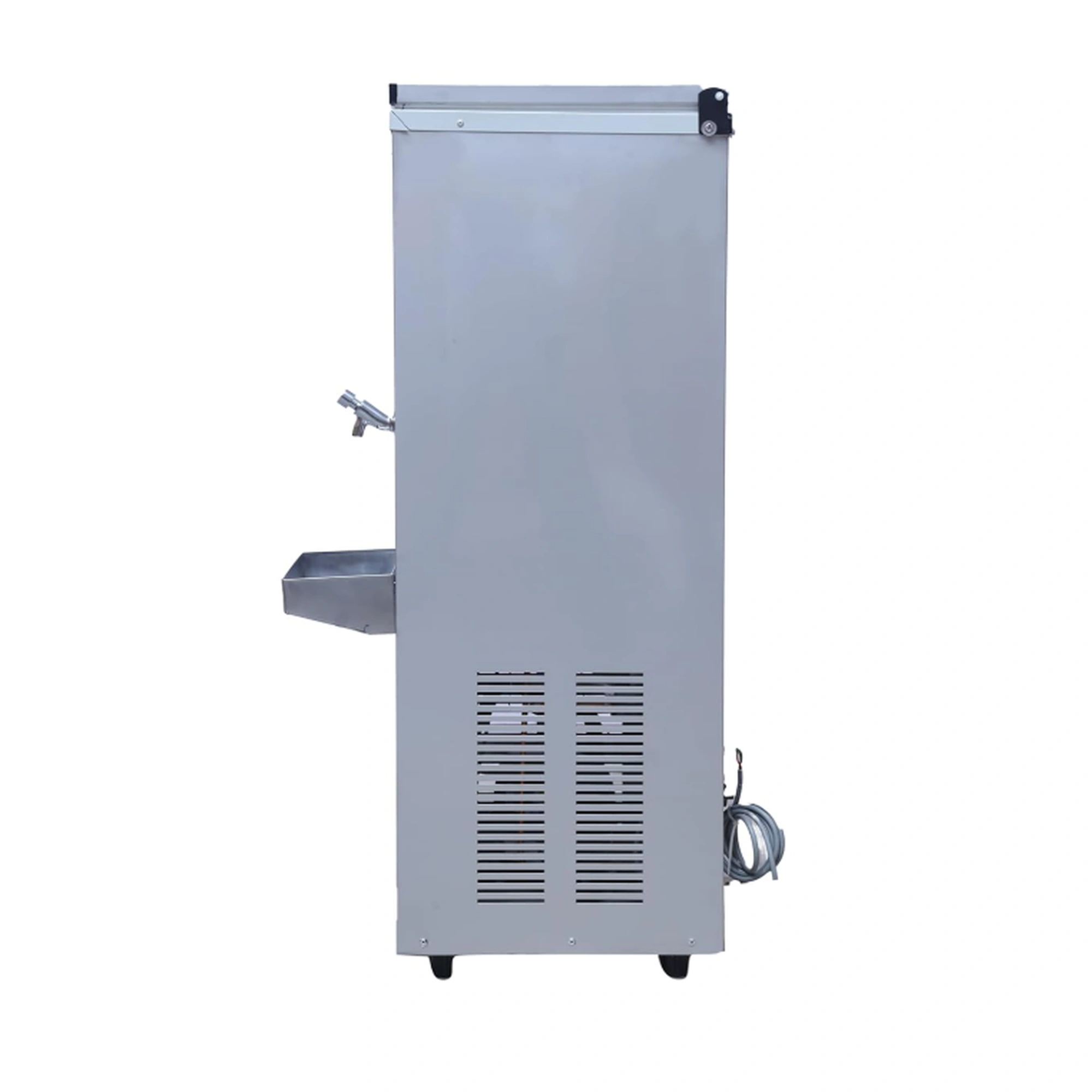 Blue Star water SS Series SWC1515SS cooler side angle view showing compressor vents